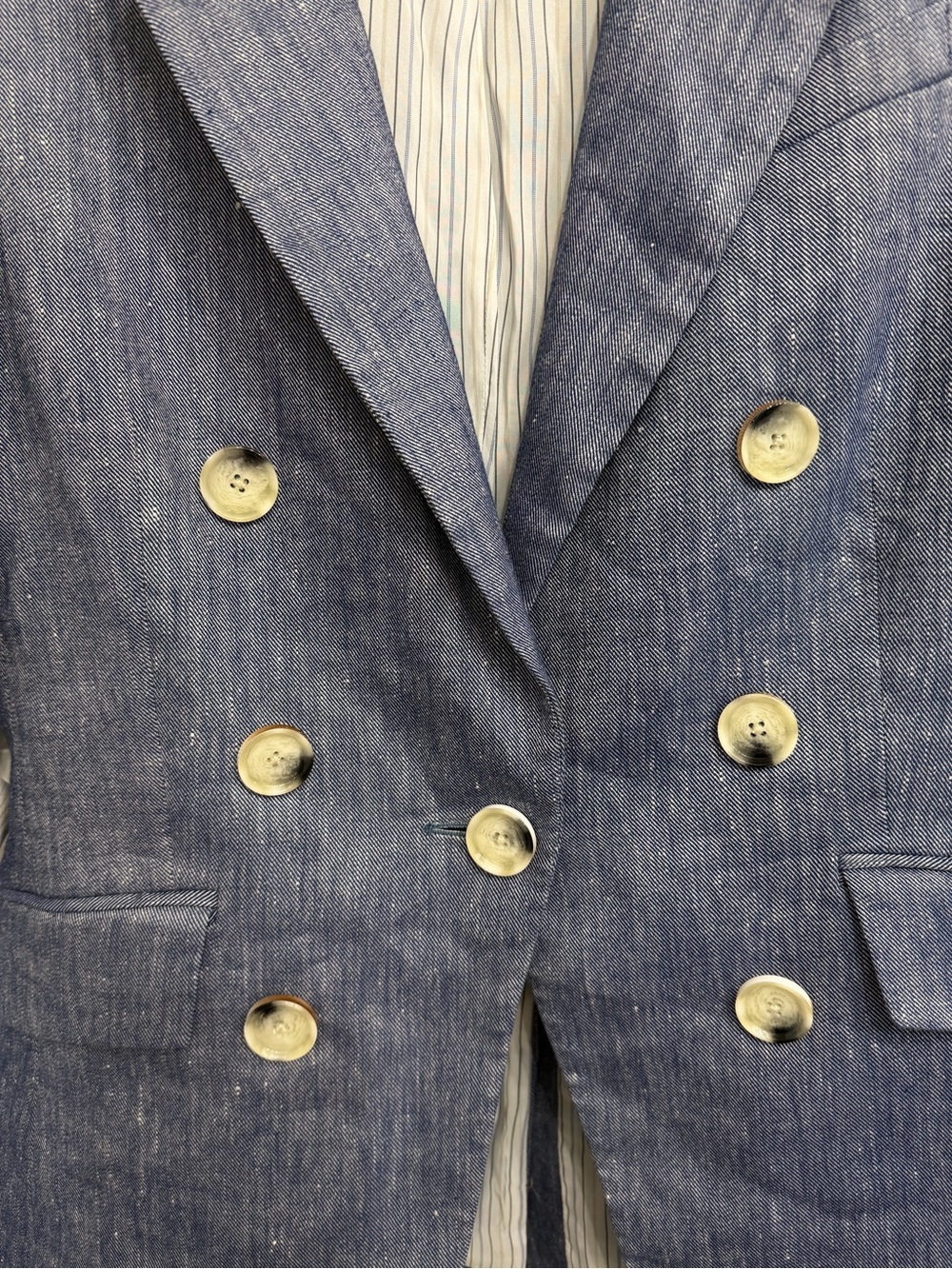 Veronica Beard kelson Linen Double Breasted Roll Sleeve Blazer 36983 - Picture 5 of 11